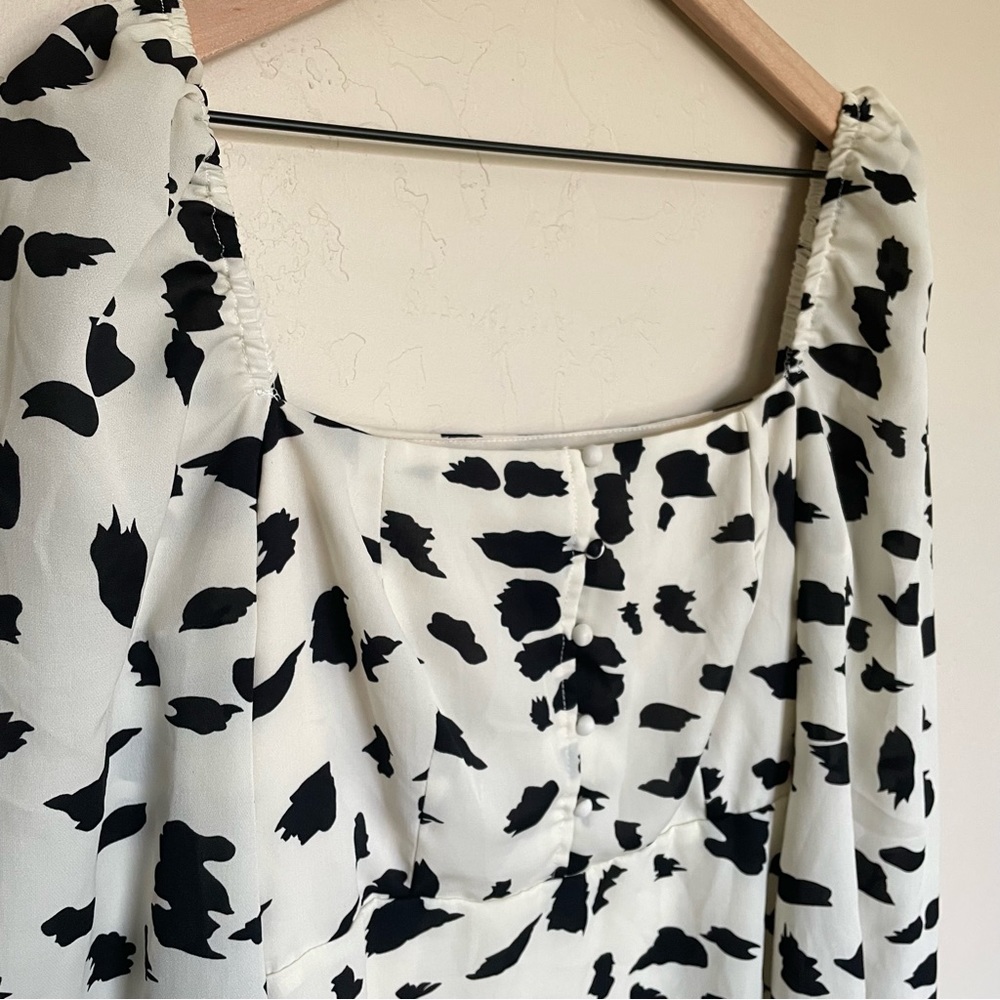 Misguided Milkmaid Long Sleeve Mini Dress Size 6 US - Picture 3 of 6